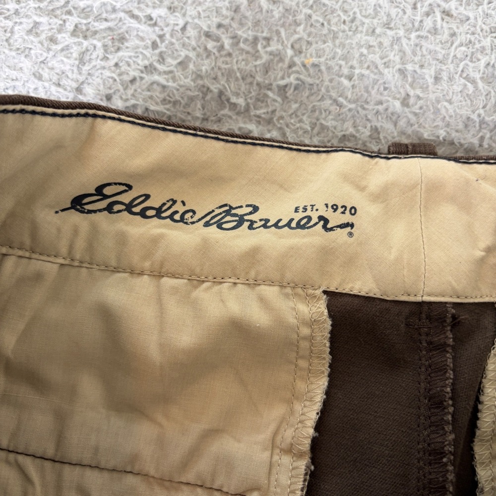 Eddie Bauer Blakely Brown Wide Leg Trousers Pants Womens 4 Micro Plaid Stretch - Picture 3 of 9